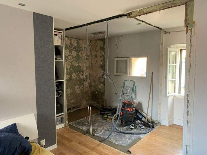 Transformation salle de bain en cours